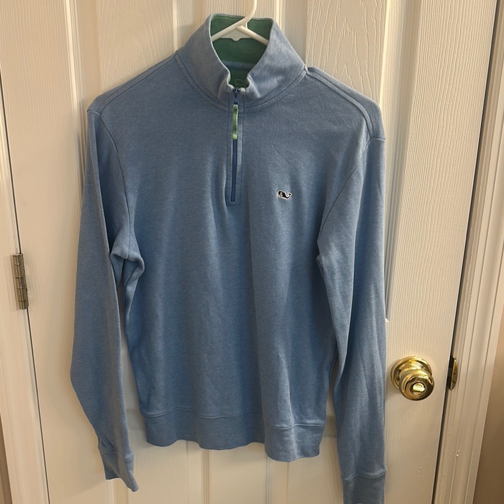 Vineyard Vines Blue Zip Up Sweater Classic Knit